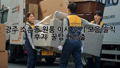 광주 소촌동 원룸 이사 후기 모음: 솔직 후기 & 꿀팁 대방출!
