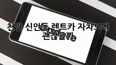 천안 신안동 렌트카? 자차보다 괜찮을까?